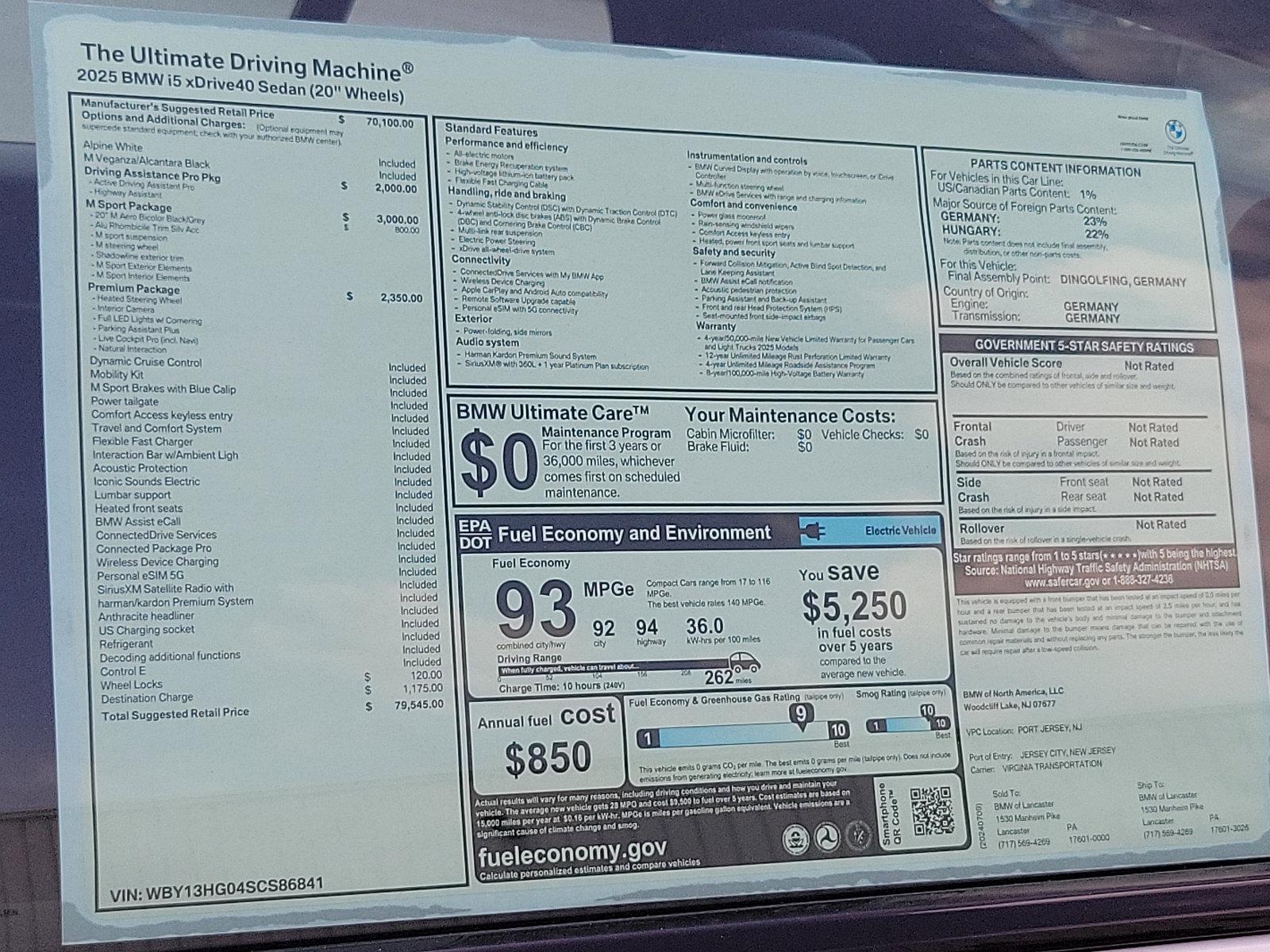 2025 BMW i5 Vehicle Photo in Lancaster, PA 17601