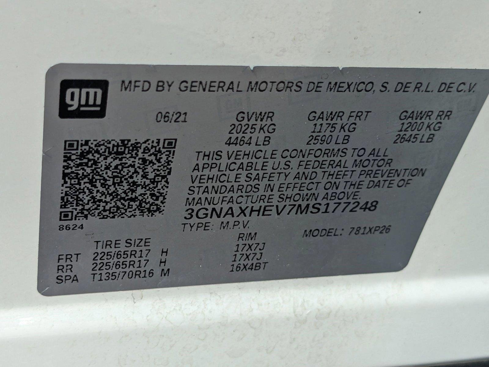 2021 Chevrolet Equinox Vehicle Photo in MIAMI, FL 33172-3015