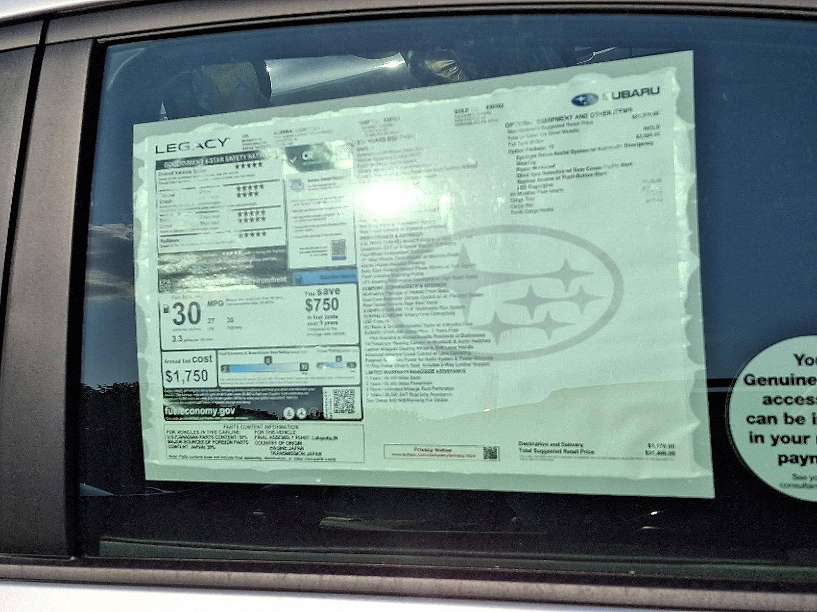 2025 Subaru Legacy Vehicle Photo in Harrisburg, PA 17111