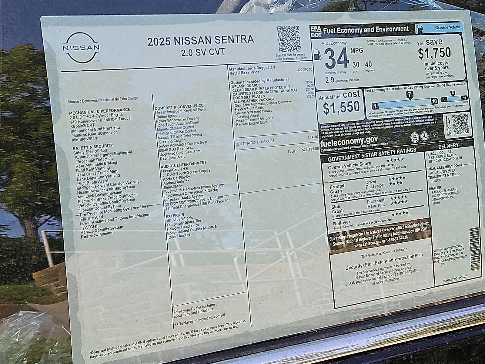 2025 Nissan Sentra Vehicle Photo in Jenkintown, PA 19046