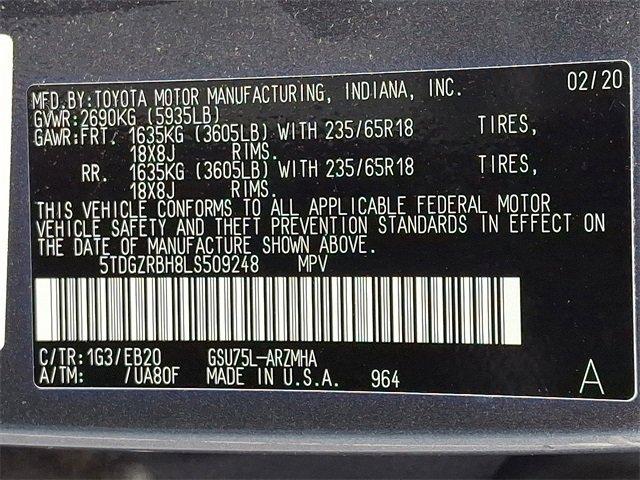 2020 Toyota Highlander Vehicle Photo in LANCASTER, PA 17601-0000