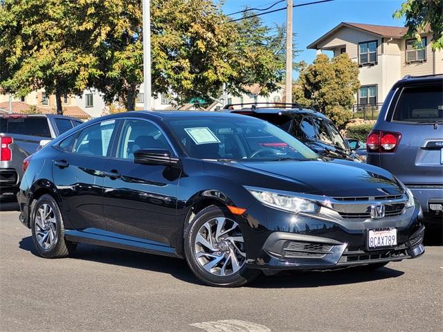 Used 2018 Honda Civic EX with VIN 19XFC2F70JE200516 for sale in Napa, CA