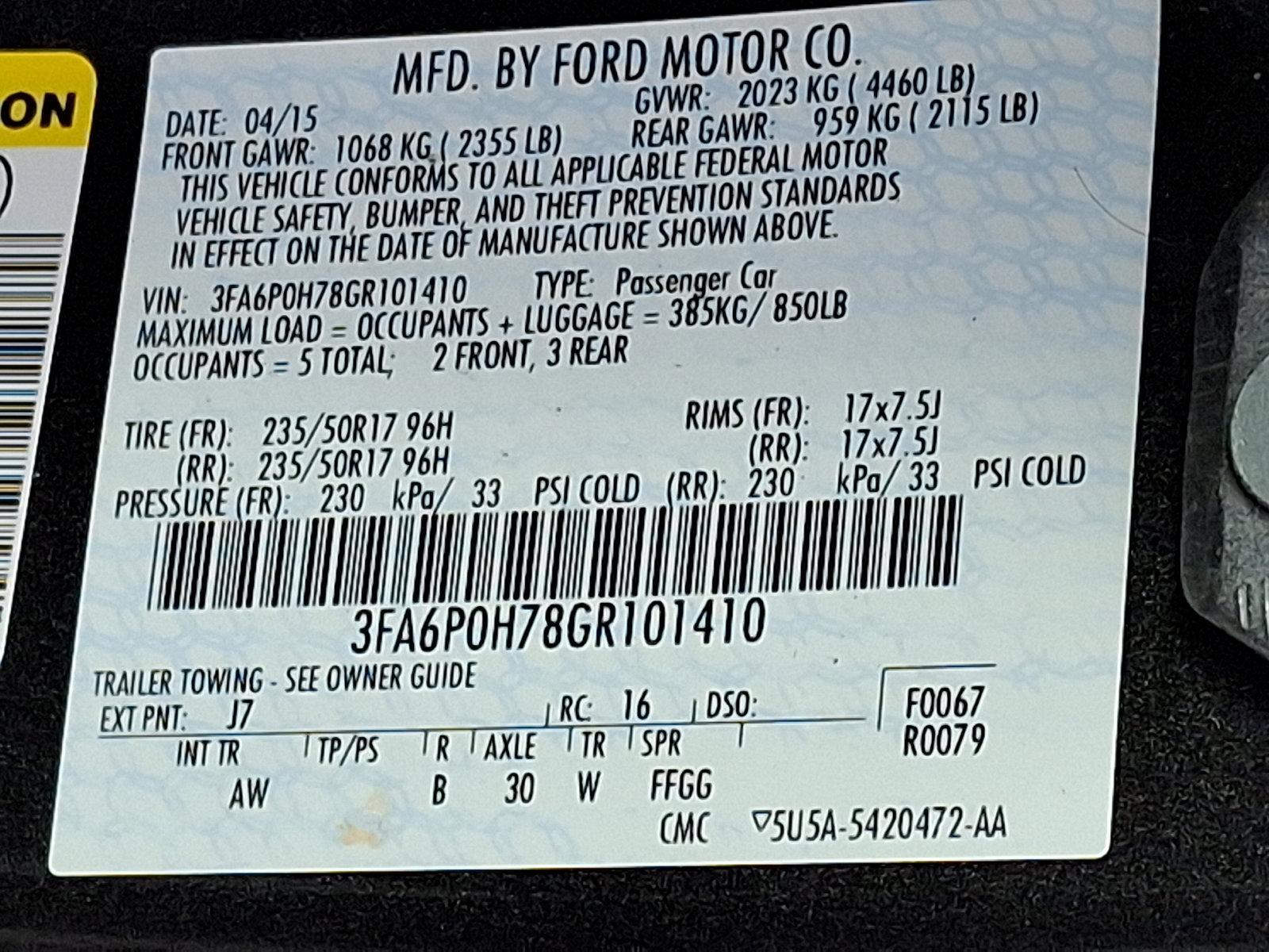 2016 Ford Fusion Vehicle Photo in BETHLEHEM, PA 18017