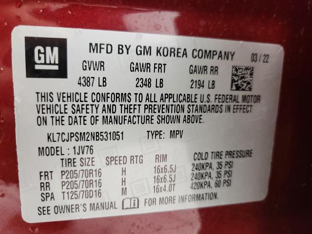 2022 Chevrolet Trax Vehicle Photo in NEENAH, WI 54956-2243