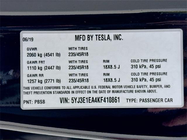 2019 Tesla Model 3 Vehicle Photo in Everett, WA 98204