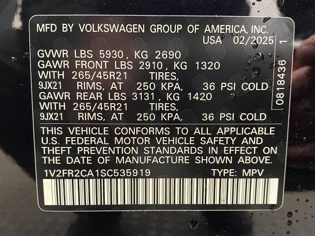 2025 Volkswagen Atlas Vehicle Photo in Appleton, WI 54913