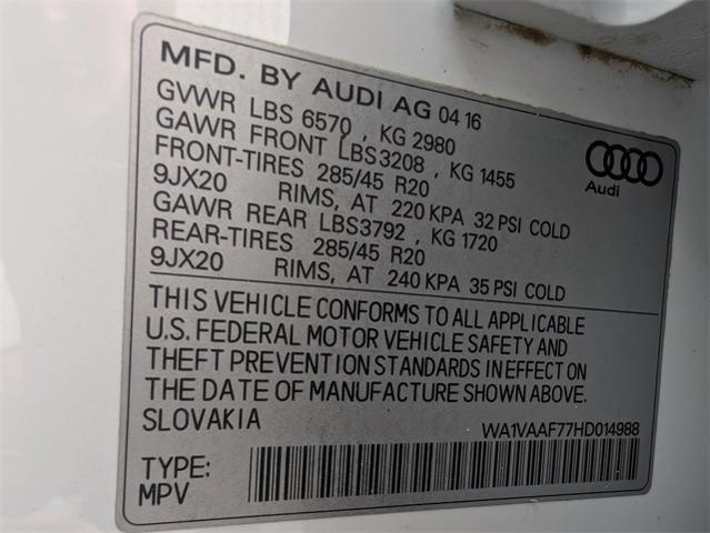 2017 Audi Q7 Vehicle Photo in ENGLEWOOD, CO 80113-6708
