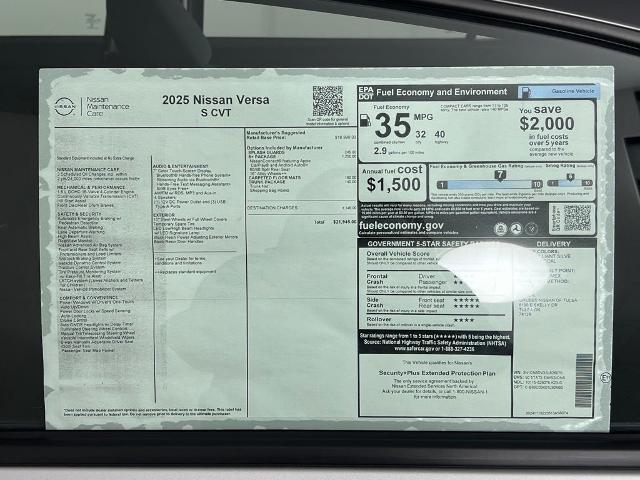 2025 Nissan Versa Vehicle Photo in Tulsa, OK 74129