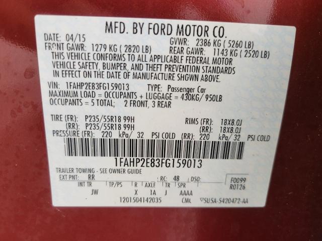 2015 Ford Taurus Vehicle Photo in NEENAH, WI 54956-2243