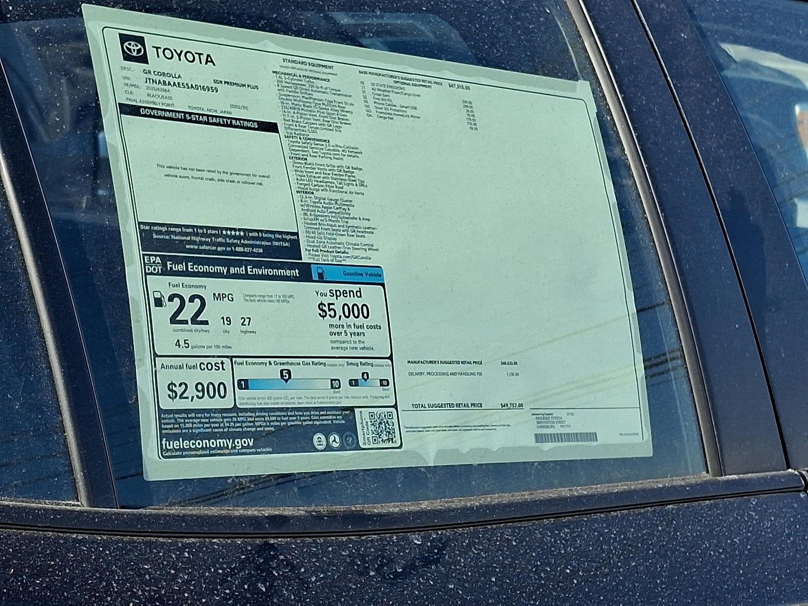 2025 Toyota GR Corolla Vehicle Photo in Trevose, PA 19053