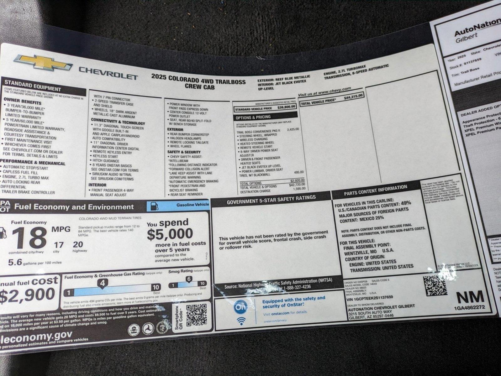 2025 Chevrolet Colorado Vehicle Photo in GILBERT, AZ 85297-0446