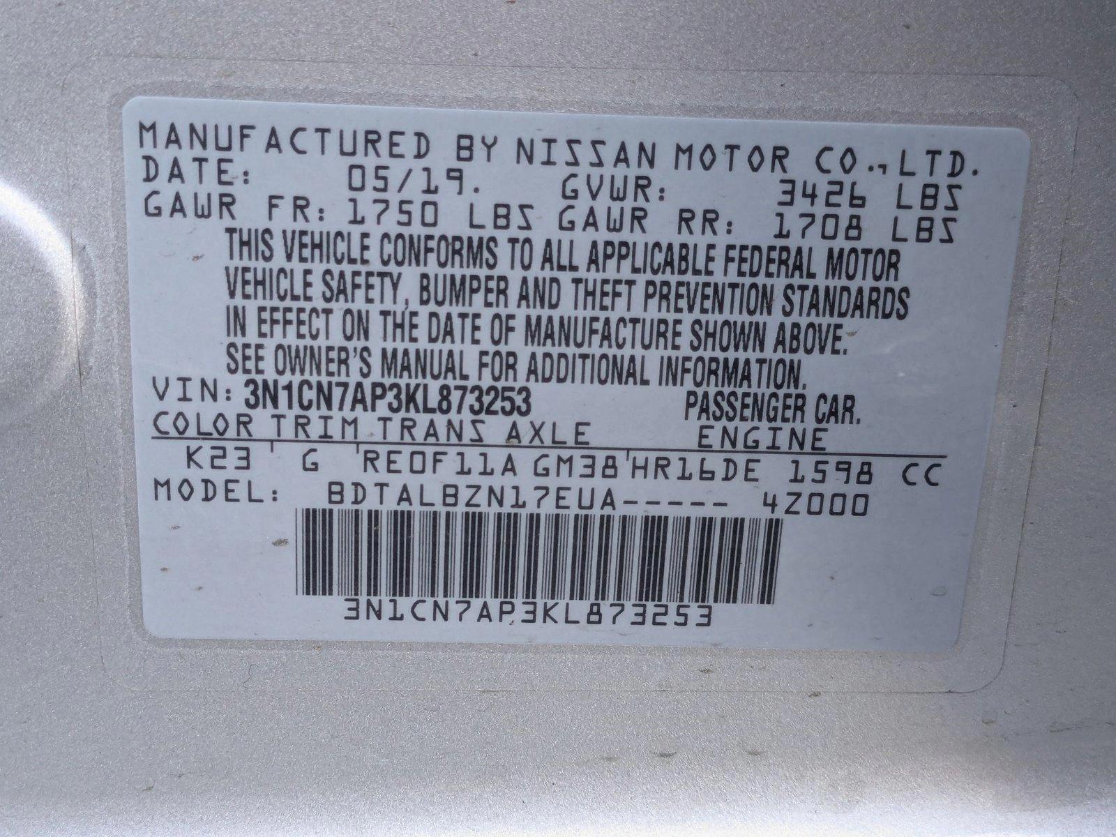 2019 Nissan Versa Sedan Vehicle Photo in VALENCIA, CA 91355-1705