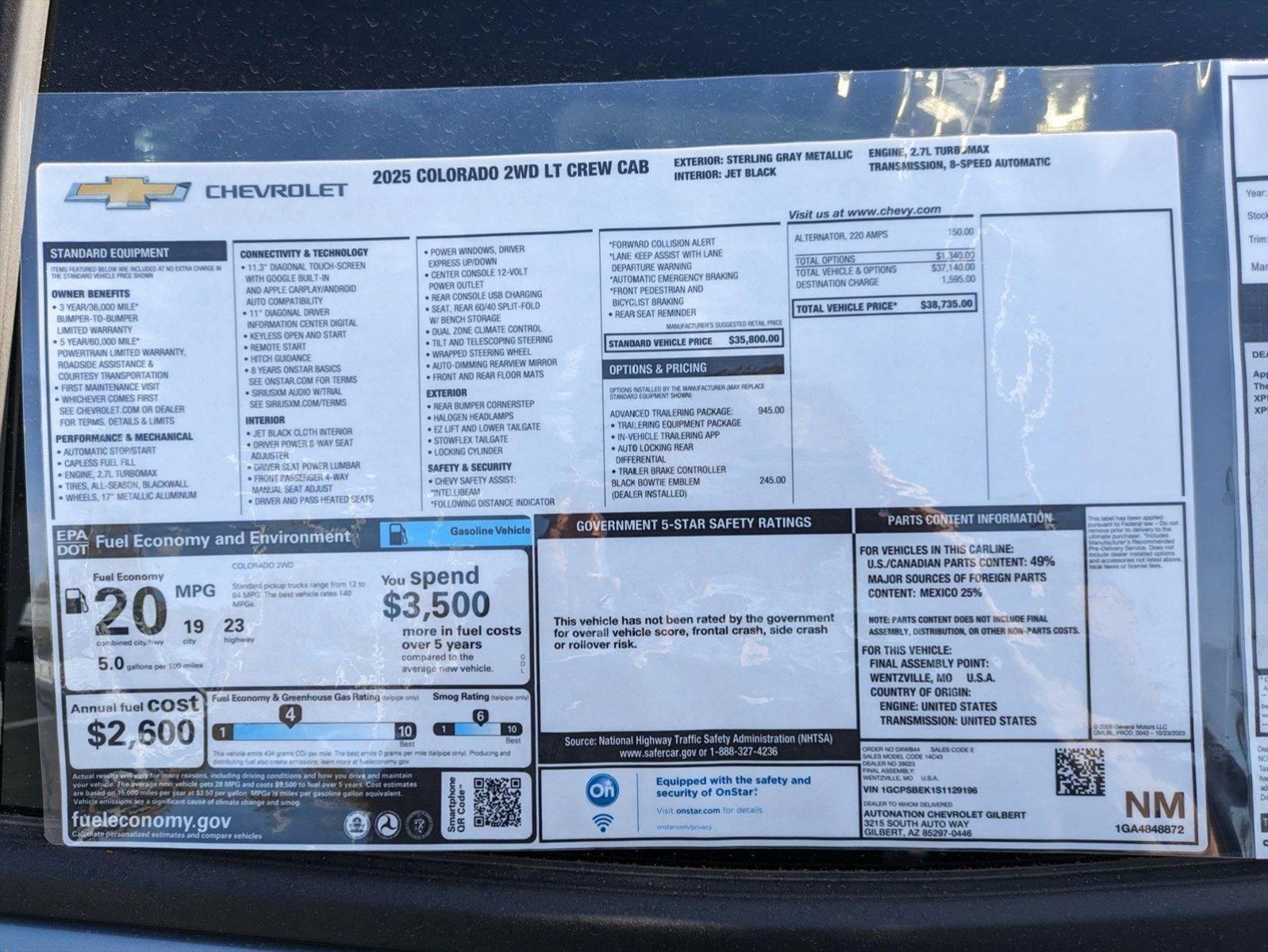 2025 Chevrolet Colorado Vehicle Photo in GILBERT, AZ 85297-0446