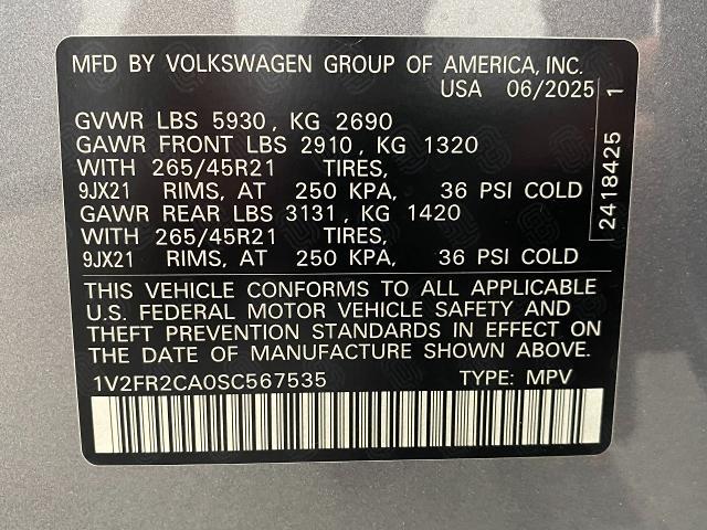 2025 Volkswagen Atlas Vehicle Photo in Appleton, WI 54913