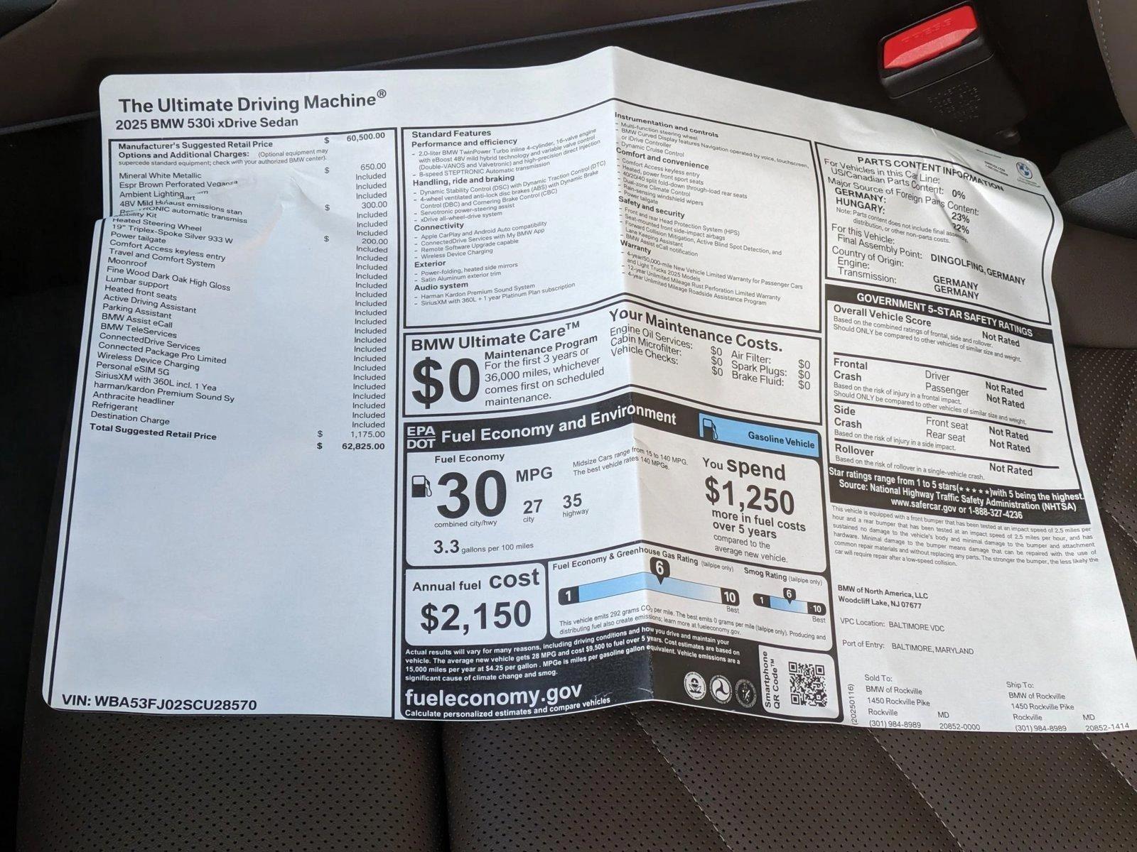 2025 BMW 530i xDrive Vehicle Photo in Rockville, MD 20852