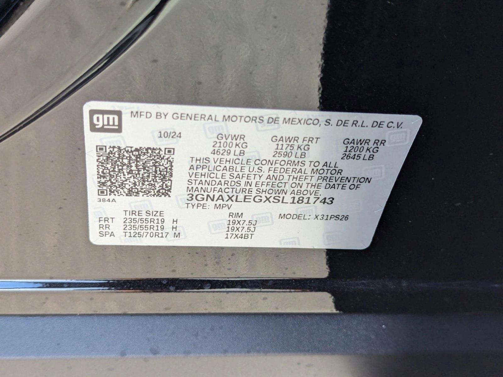 2025 Chevrolet Equinox Vehicle Photo in PEMBROKE PINES, FL 33024-6534