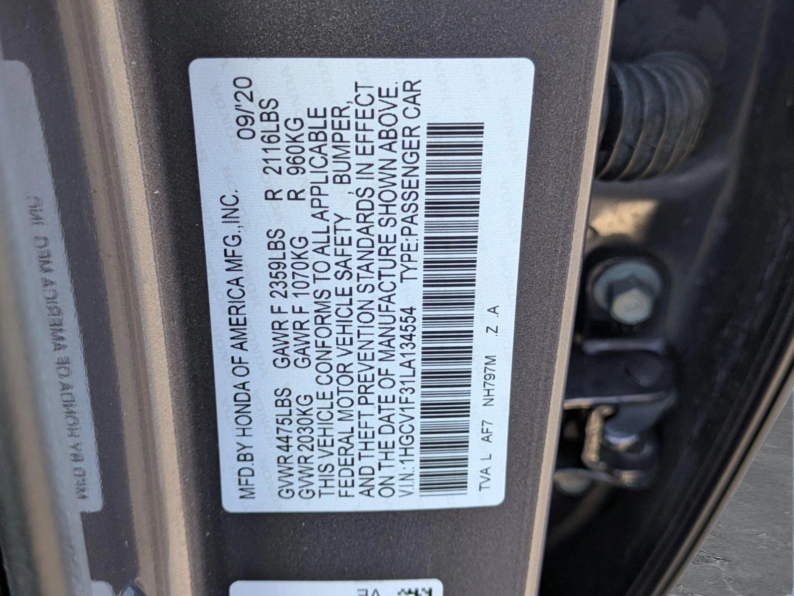 2020 Honda Accord Sedan Vehicle Photo in Clearwater, FL 33764