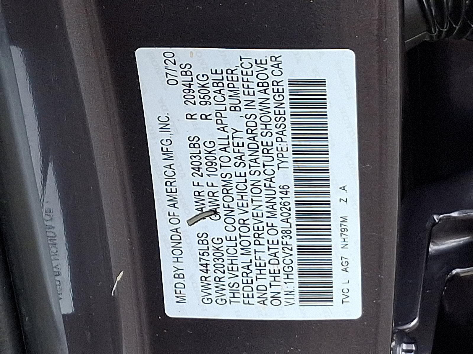 2020 Honda Accord Sedan Vehicle Photo in Trevose, PA 19053