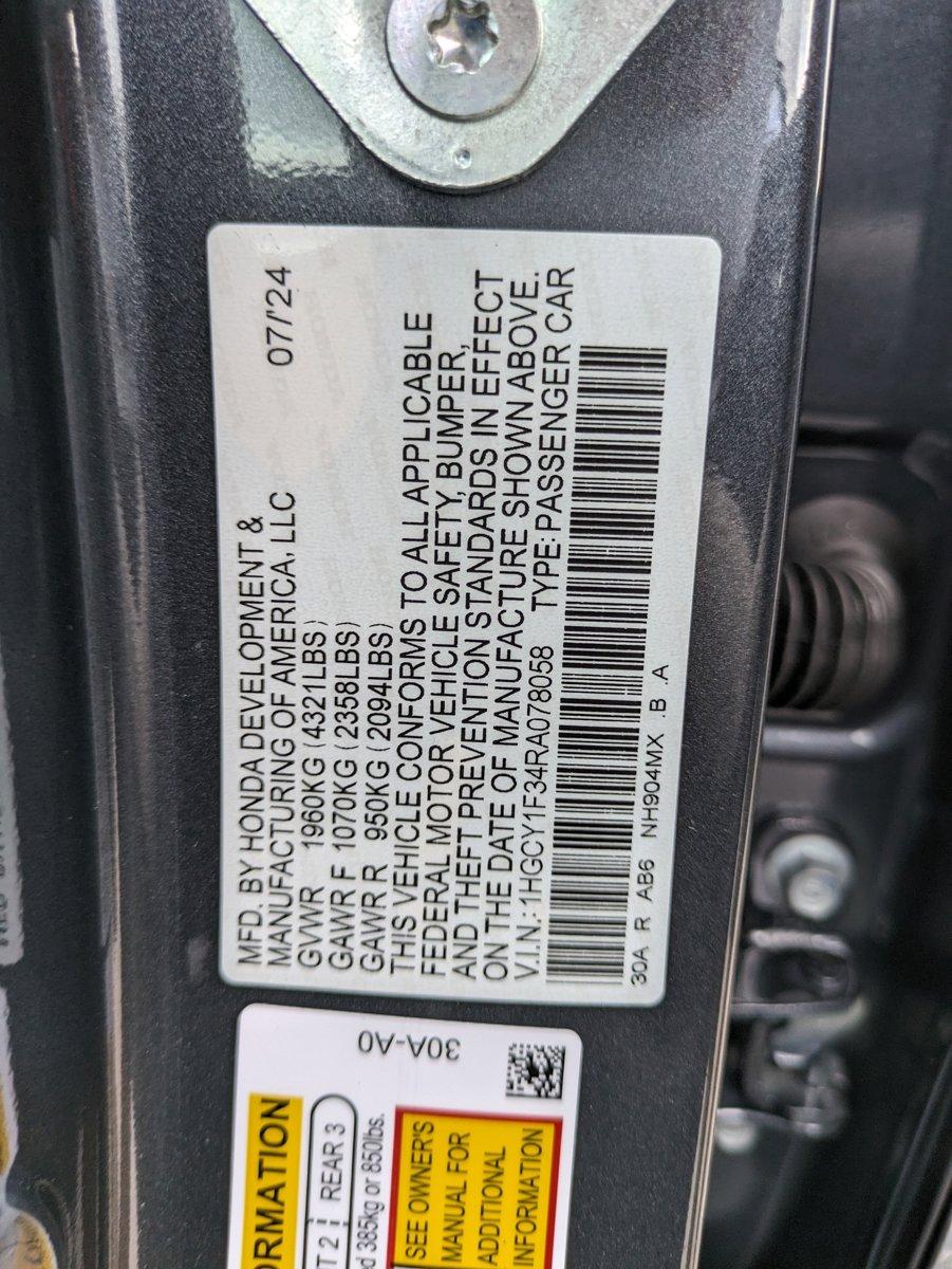 2024 Honda Accord Sedan Vehicle Photo in Clearwater, FL 33764