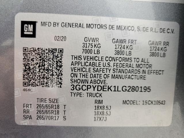 2020 Chevrolet Silverado 1500 Vehicle Photo in APPLETON, WI 54914-4656