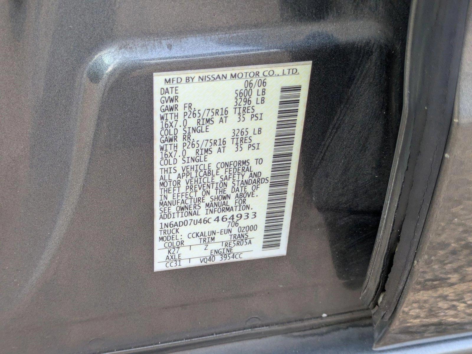 2006 Nissan Frontier Vehicle Photo in CLEARWATER, FL 33764-7163
