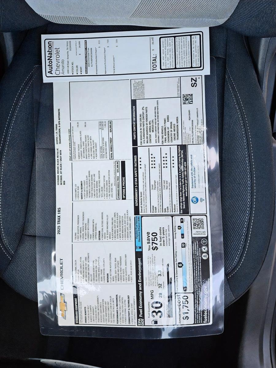 2025 Chevrolet Trax Vehicle Photo in AMARILLO, TX 79103-4111