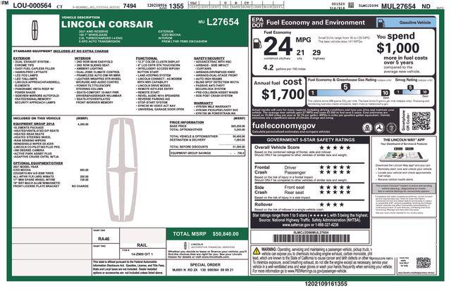2021 Lincoln Corsair Vehicle Photo in DANBURY, CT 06810-5034