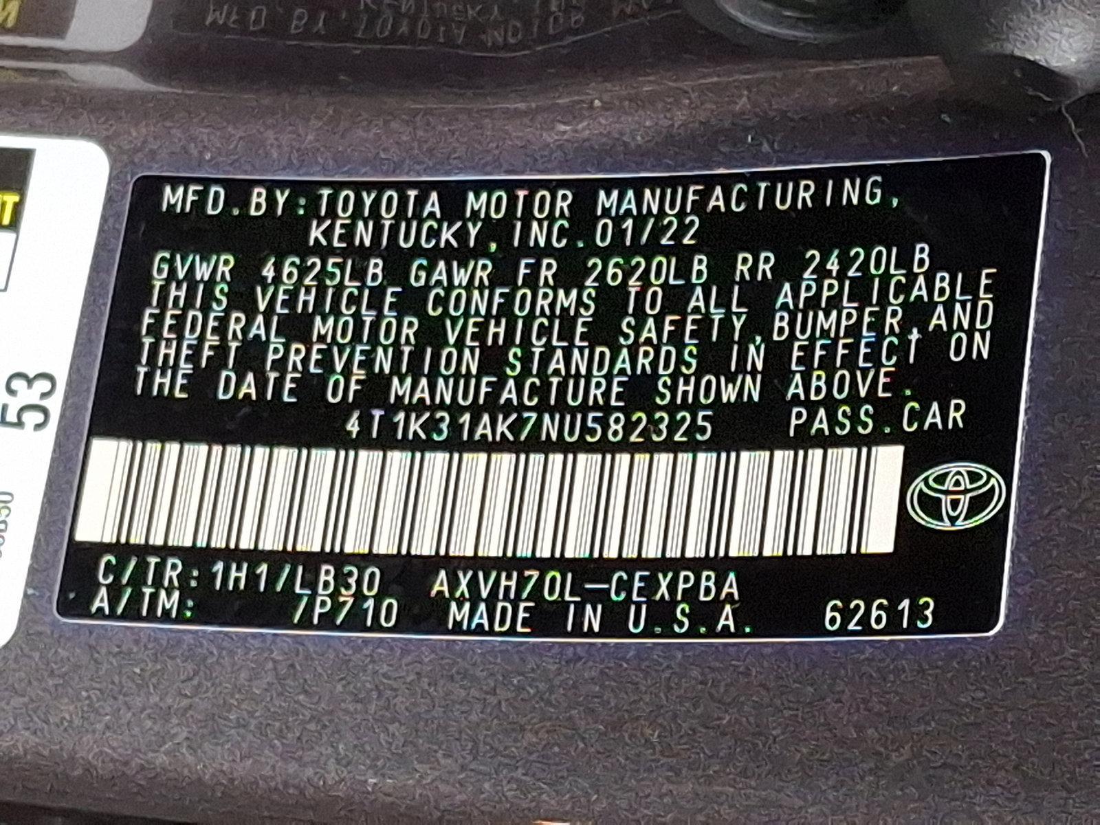 2022 Toyota Camry Vehicle Photo in BETHLEHEM, PA 18017