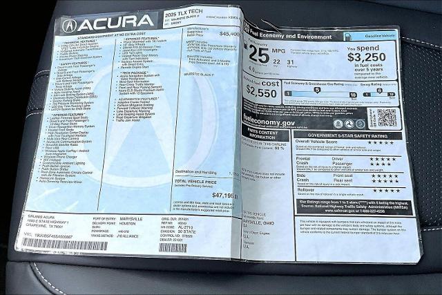 2025 Acura TLX Vehicle Photo in Grapevine, TX 76051