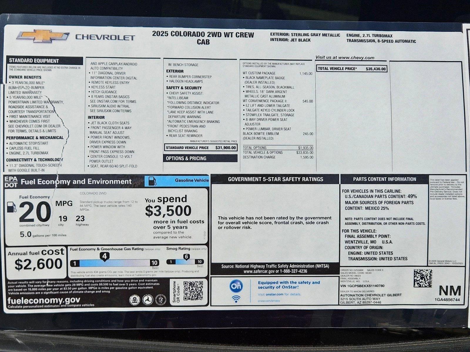 2025 Chevrolet Colorado Vehicle Photo in PEORIA, AZ 85382-3715