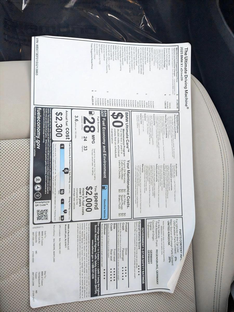 2025 BMW X1 xDrive28i Vehicle Photo in Towson, MD 21204