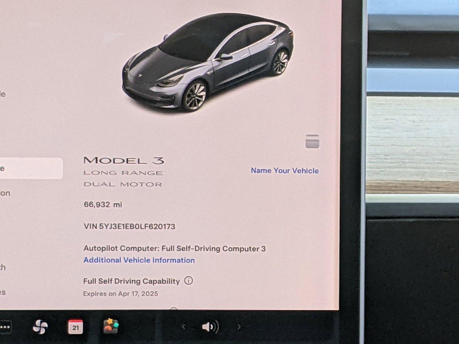 2020 Tesla Model 3 Vehicle Photo in TIMONIUM, MD 21093-2300