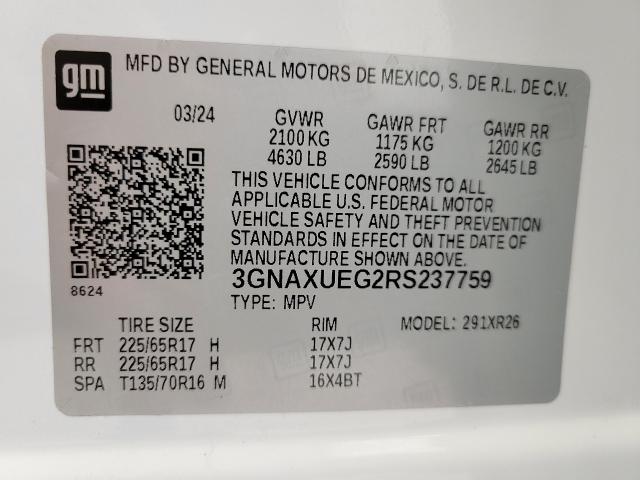 2024 Chevrolet Equinox Vehicle Photo in NEENAH, WI 54956-2243