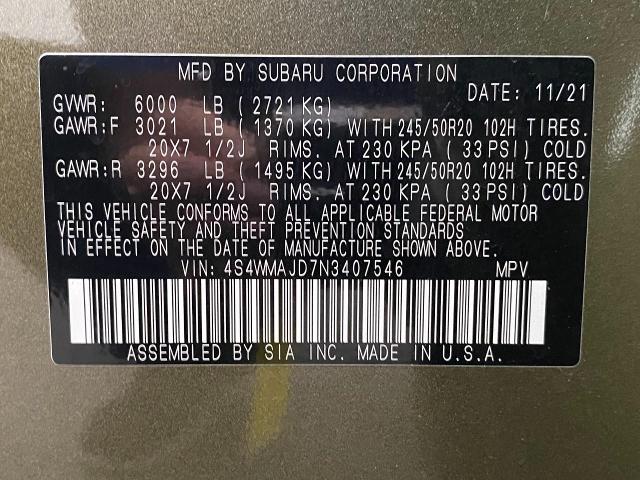 2022 Subaru Ascent Vehicle Photo in Appleton, WI 54913