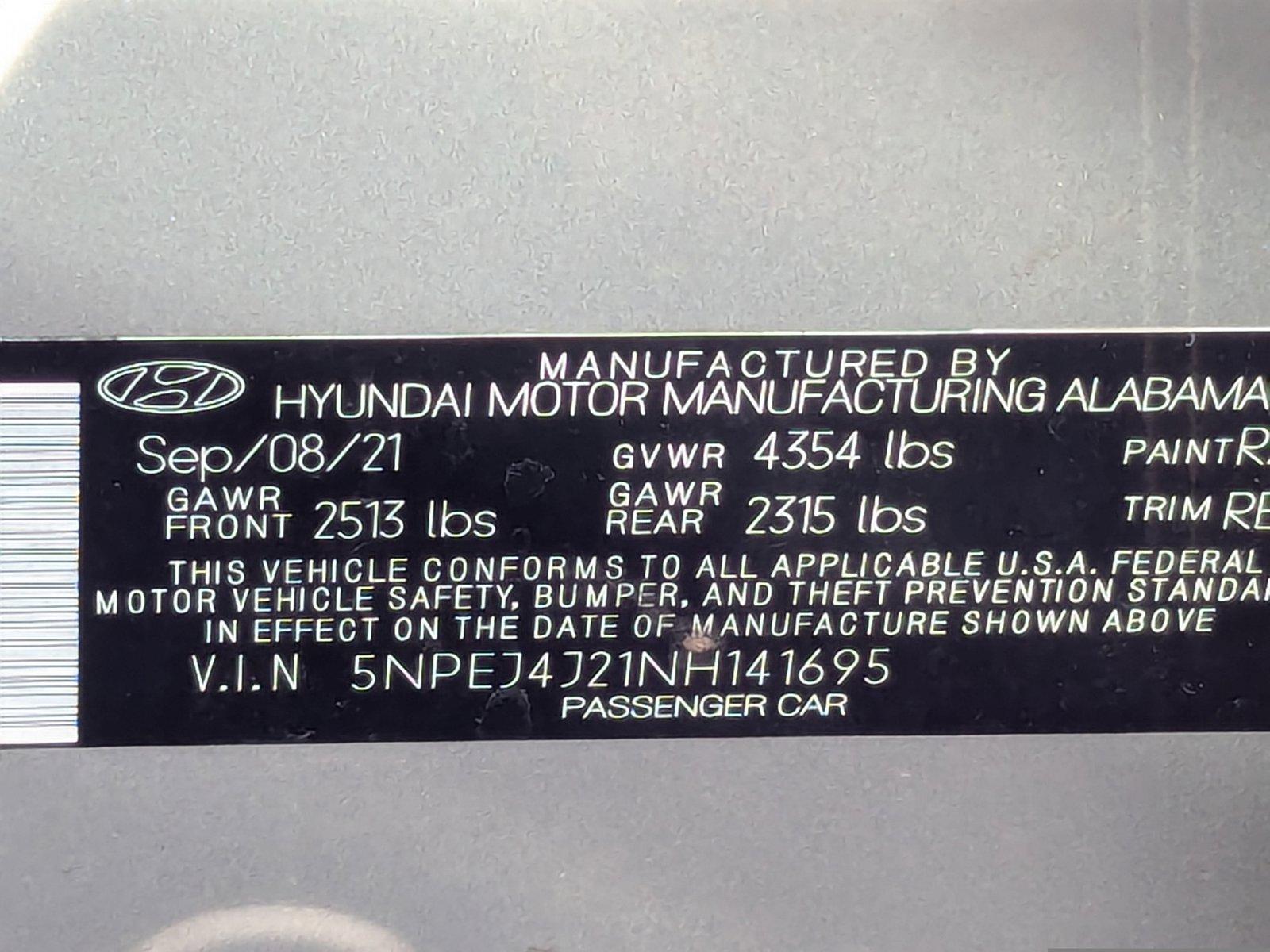 2022 Hyundai SONATA Vehicle Photo in St. Petersburg, FL 33713