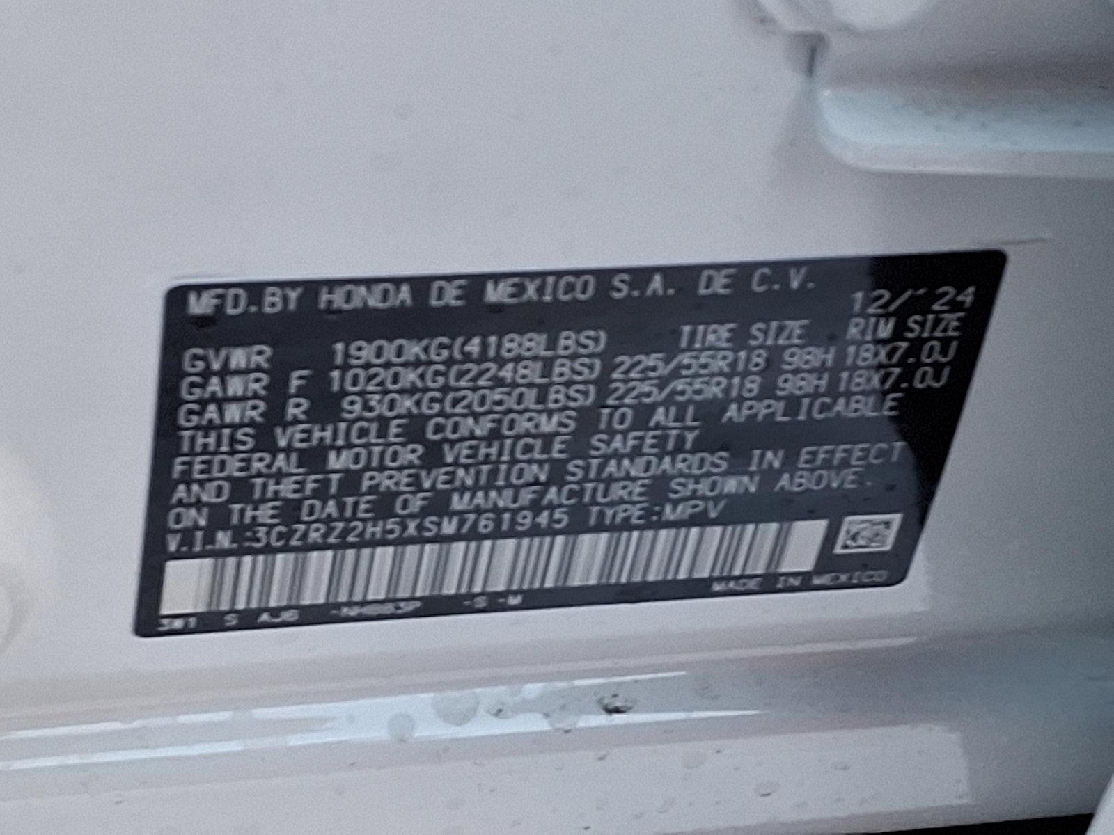 2025 Honda HR-V Vehicle Photo in Harrisburg, PA 17111