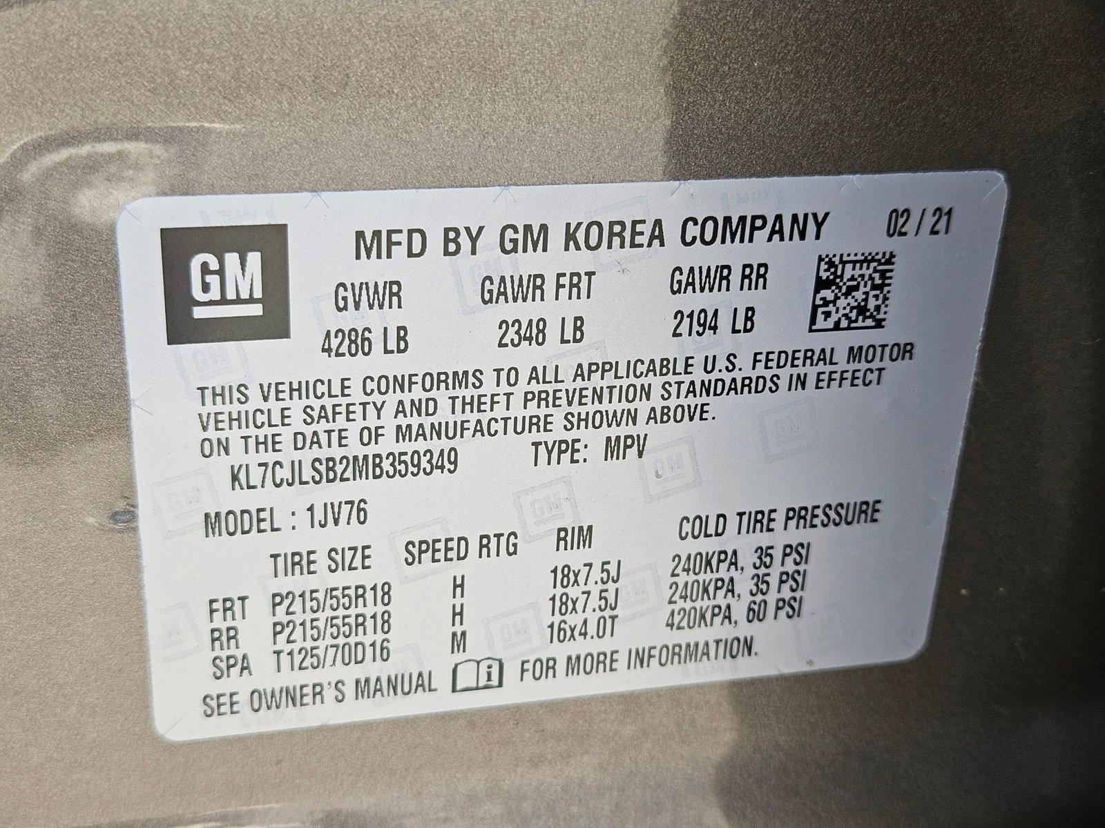 2021 Chevrolet Trax Vehicle Photo in HENDERSON, NV 89014-6702