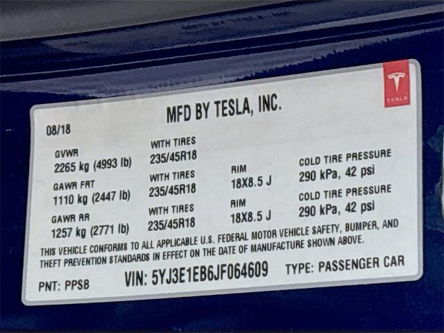 2018 Tesla Model 3 Vehicle Photo in PUYALLUP, WA 98371-4149
