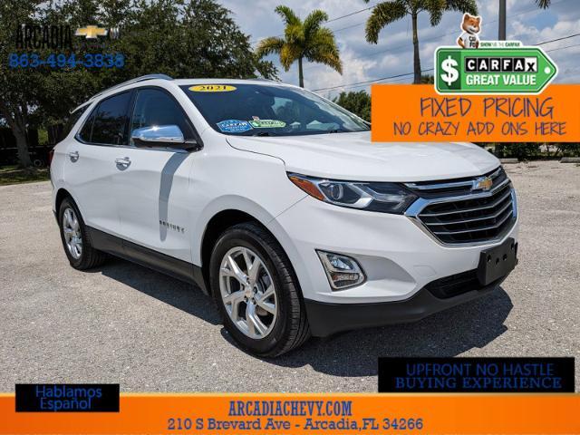 Used 2021 Chevrolet Equinox Premier with VIN 3GNAXXEV3MS167519 for sale in Arcadia, FL