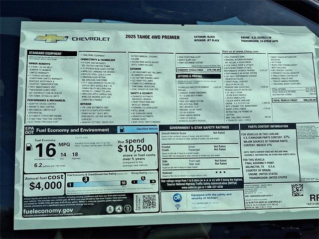 2025 Chevrolet Tahoe Vehicle Photo in BERLIN, MD 21811-1121