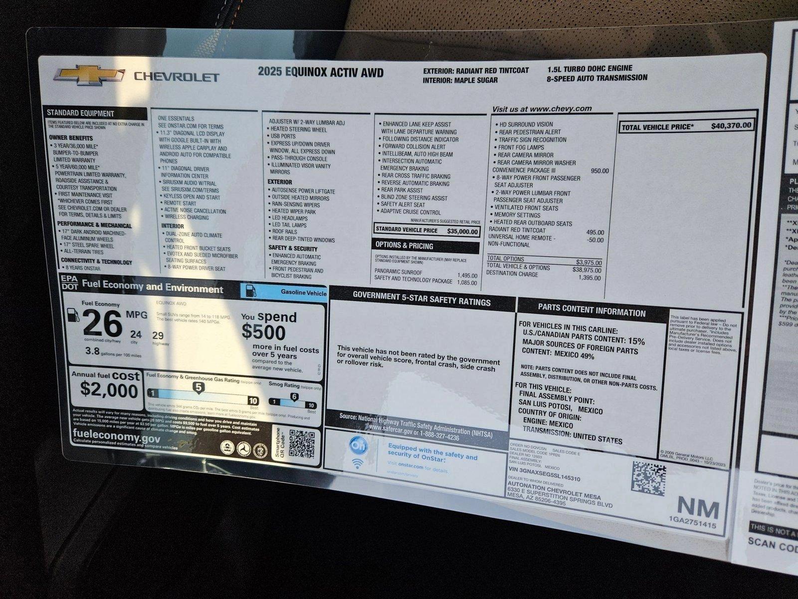 2025 Chevrolet Equinox Vehicle Photo in GILBERT, AZ 85297-0446