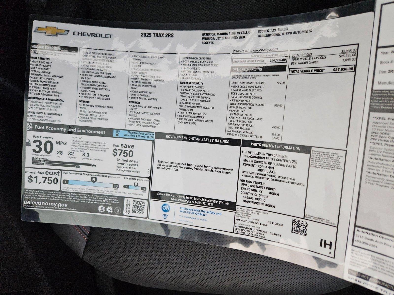 2025 Chevrolet Trax Vehicle Photo in MESA, AZ 85206-4395