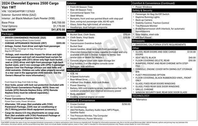 2024 Chevrolet Express Cargo 2500 Vehicle Photo in DANBURY, CT 06810-5034
