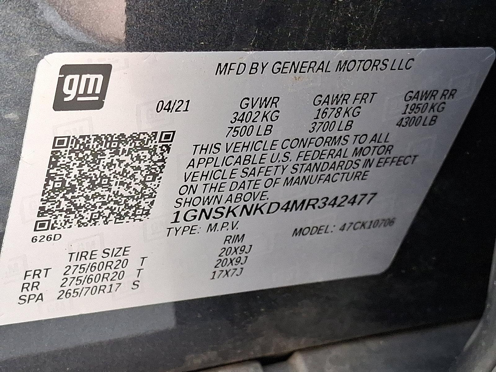 2021 Chevrolet Tahoe Vehicle Photo in BETHLEHEM, PA 18017-9401