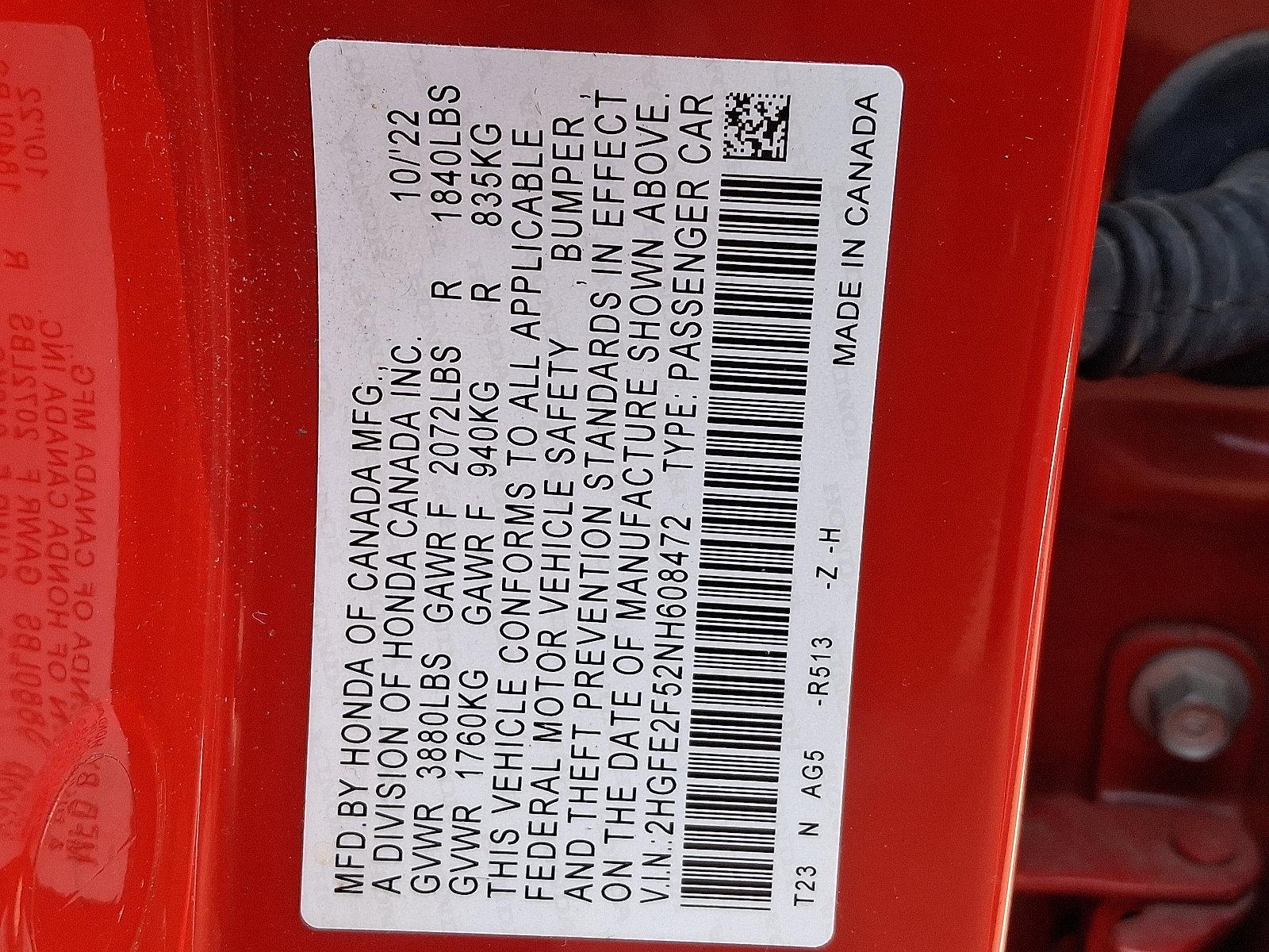 2022 Honda Civic Sedan Vehicle Photo in Harrisburg, PA 17111