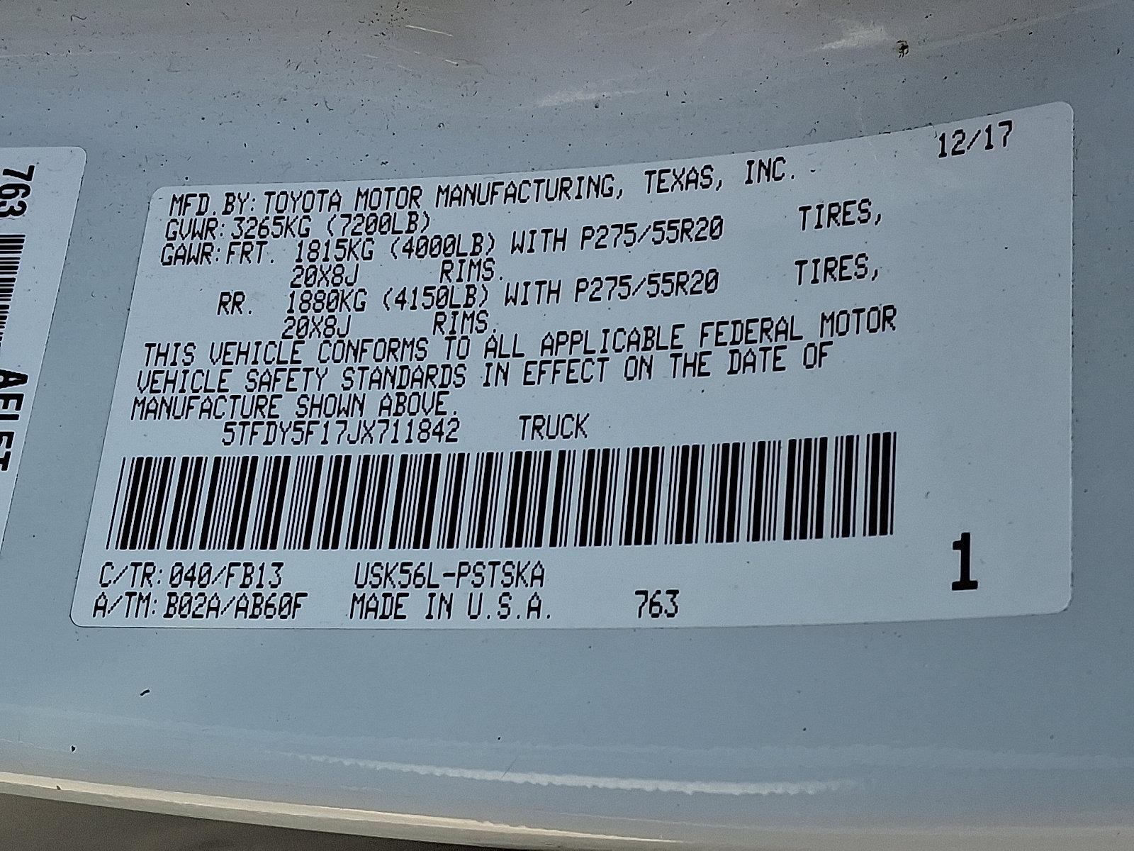 2018 Toyota Tundra 4WD Vehicle Photo in BETHLEHEM, PA 18017-9401