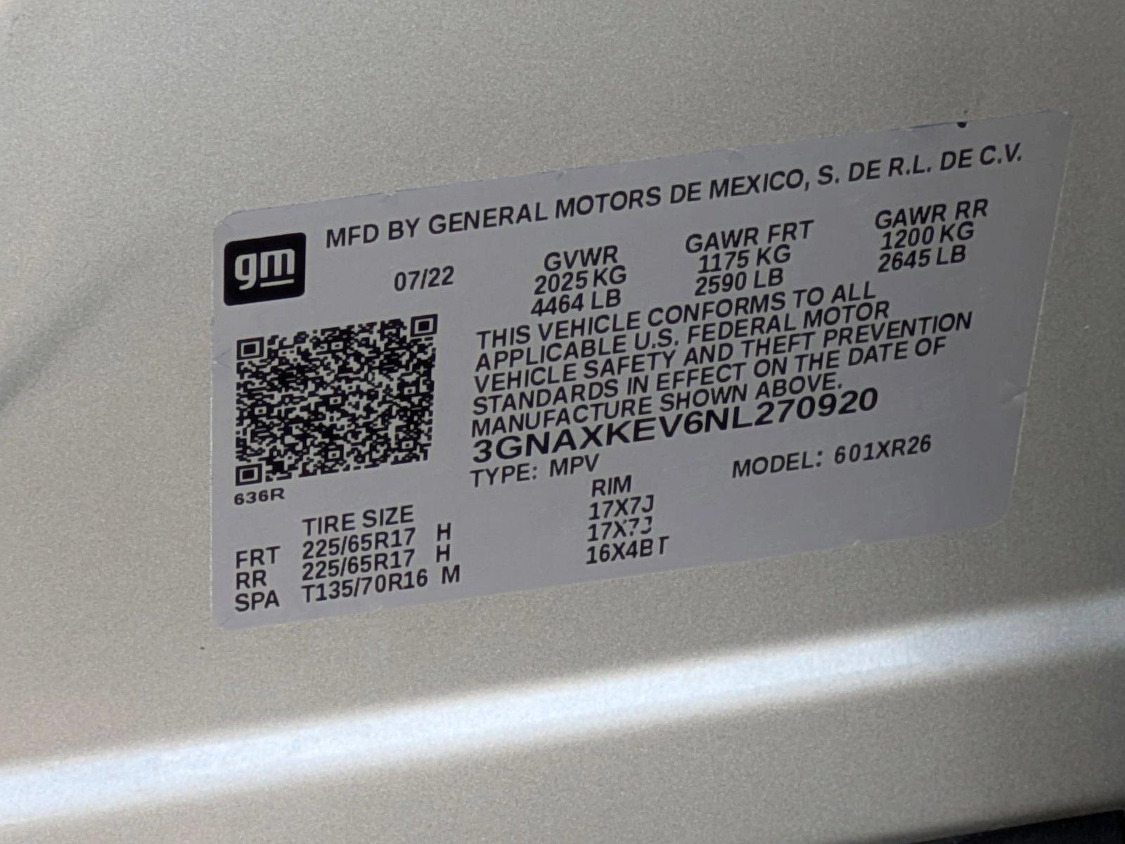 2022 Chevrolet Equinox Vehicle Photo in CLEARWATER, FL 33764-7163