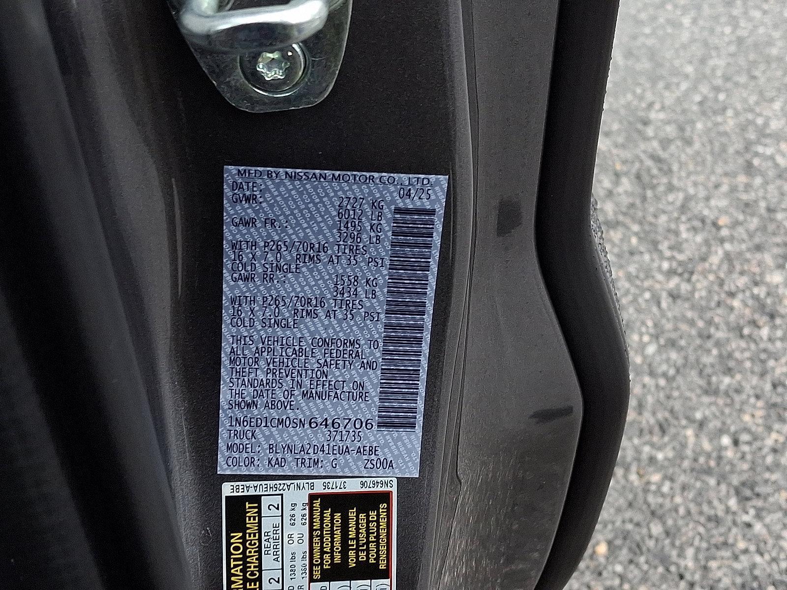 2025 Nissan Frontier Vehicle Photo in Mechanicsburg, PA 17050-2306