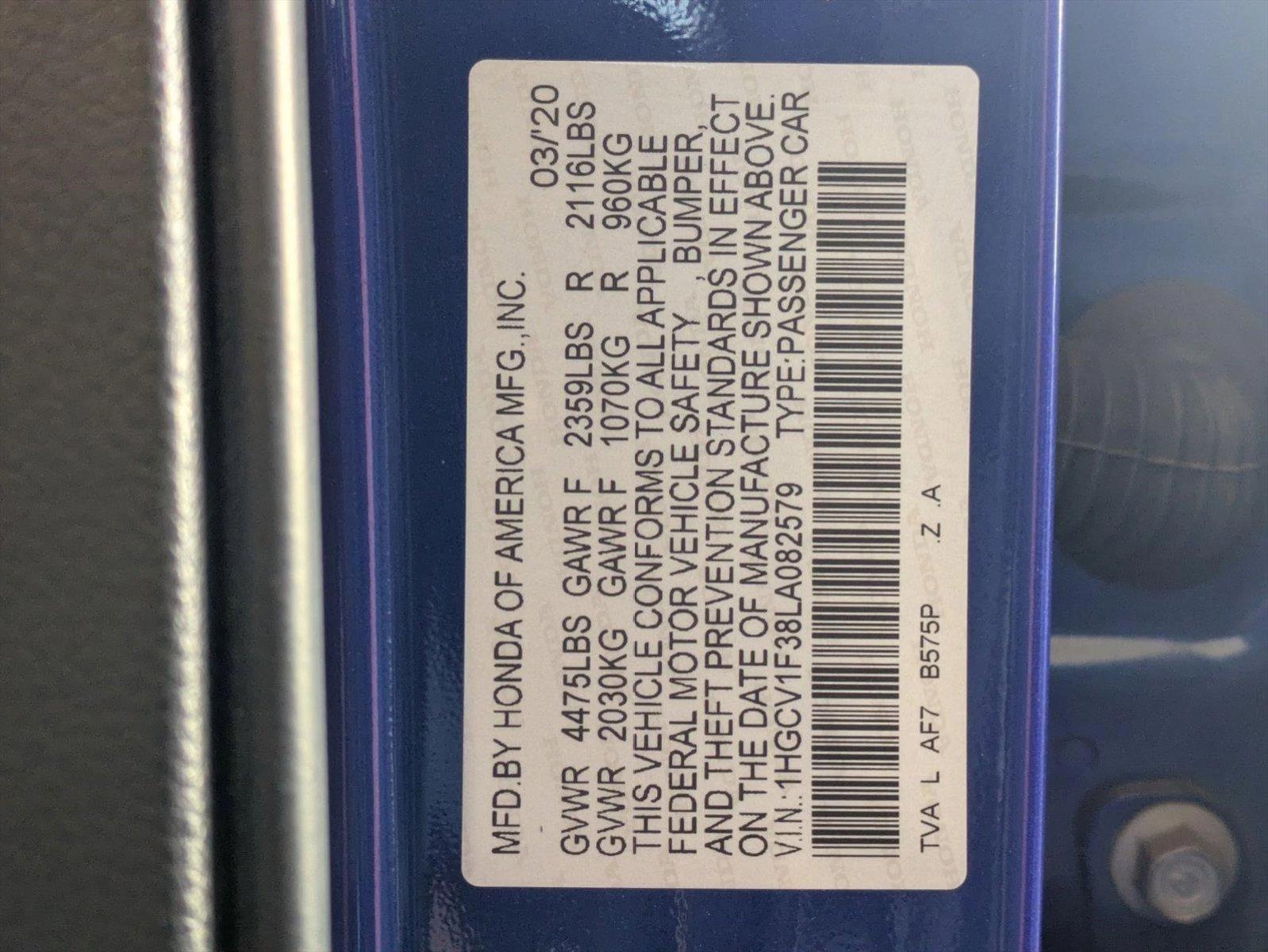 2020 Honda Accord Sedan Vehicle Photo in Valencia, CA 91355-1794