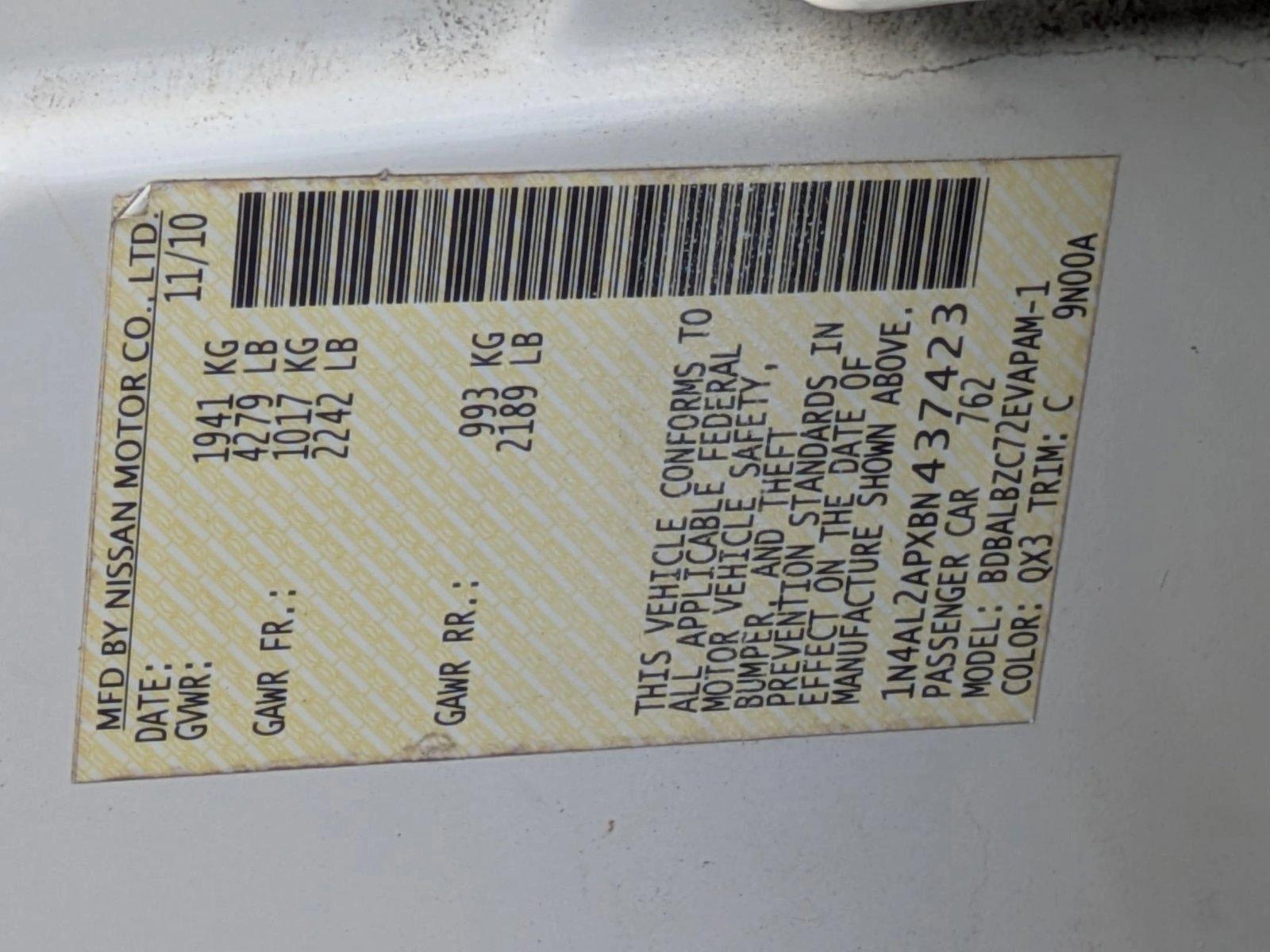 2011 Nissan Altima Vehicle Photo in CLEARWATER, FL 33764-7163